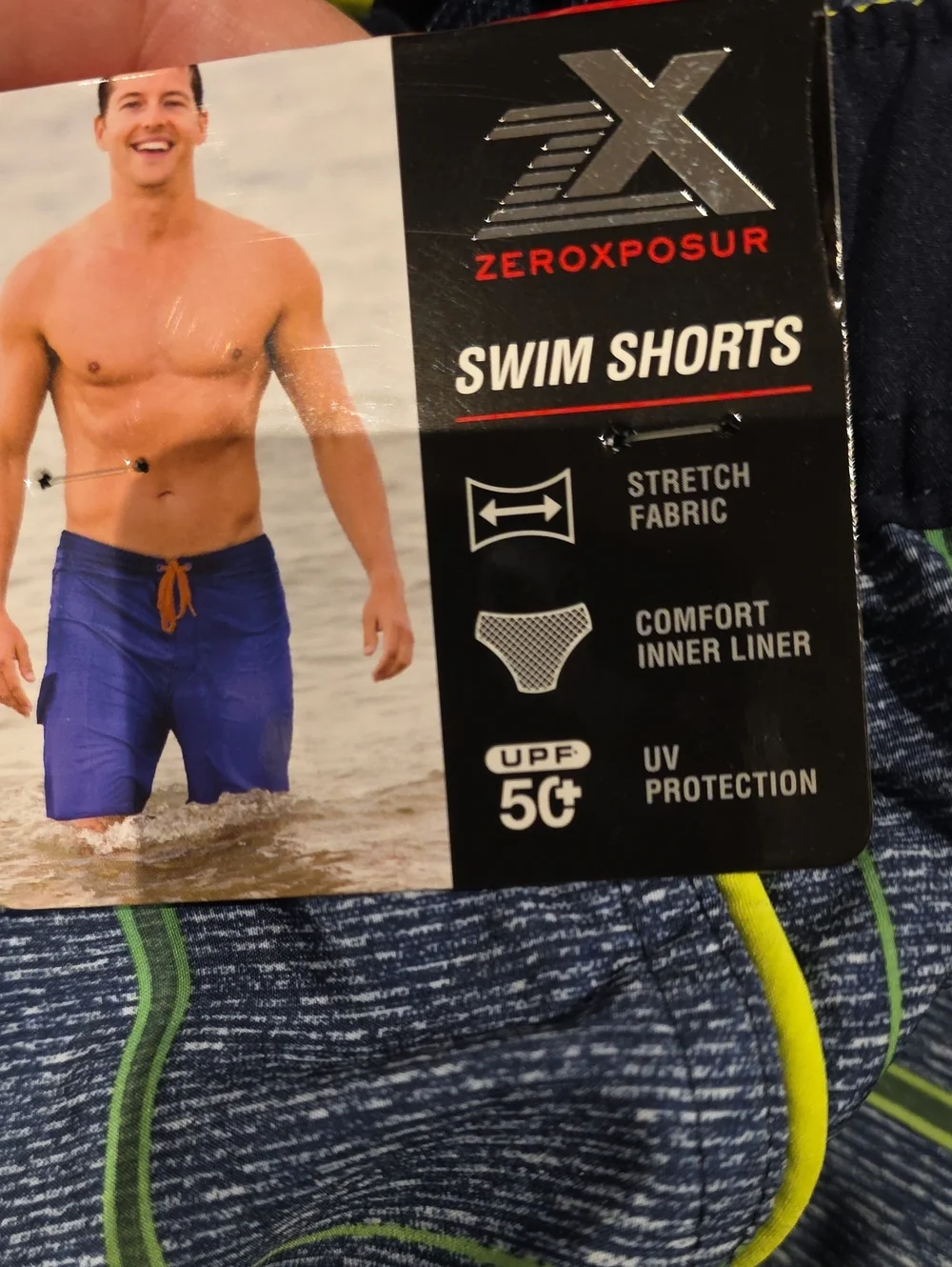 Xersion Men's Green Plaid Swim Shorts